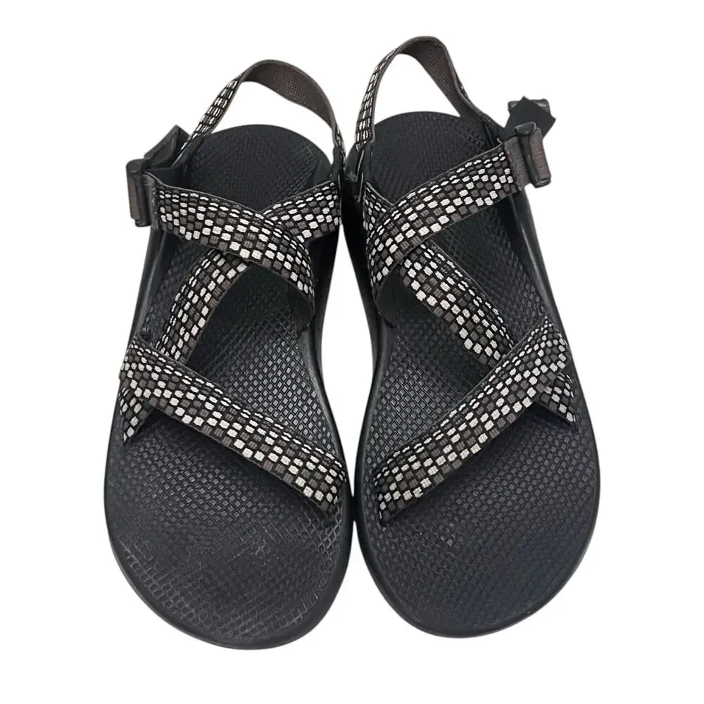 Chaco ZX/1 Sandals Mens 12 Black White Strappy Hiking Water Sport Outdoor